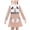 Beige, variant on Girls Dress Blue Christmas Rainbow Santa Claus Skiing Snow New Year 4 Years