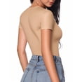 thumbnail image 3 of Body MANGOPOP de manga corta con cuello redondo 95% algodón para mujer, 3 of 5