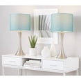 thumbnail image 2 of Porch & Den  Bakkom 24" Metal Table Lamp (Set of 2) Brushed Nickel/Turquoise Shade, 2 of 5