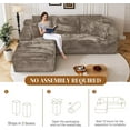 thumbnail image 6 of LLappuil 108" Sectional Sofa, Modular Sectional Couch with Right Chaise, Deep Seat Corduroy Cloud Sofa for Living Room Brown, 6 of 8