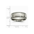 thumbnail image 6 of Solid Titanium Grooved and Beaded Edge 8mm Men's Plain Classic Wedding Band Ring Size 13, 6 of 7