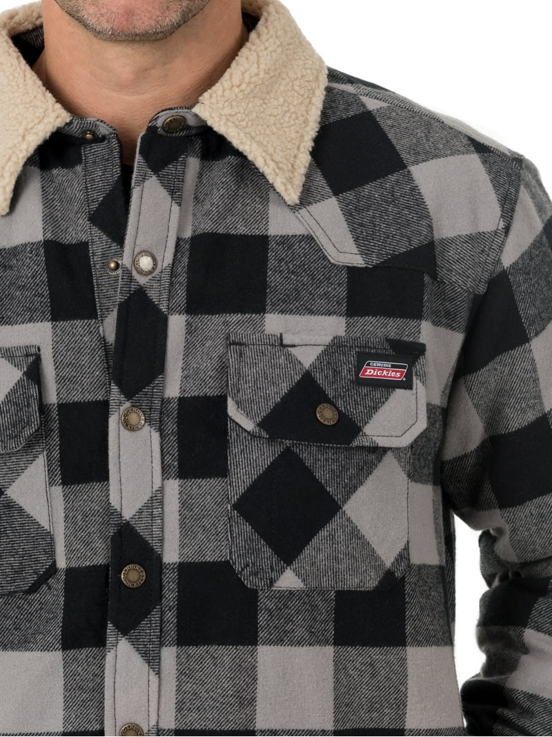 Genuine Dickies Men's Buffalo Twill Overshirt with Sherpa Collar