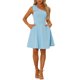 thumbnail image 1 of Vestido de fiesta A-Line con tirante asimétrico y lazo para mujer INSPIRE CHIC, con bolsillos, color azul claro, talla S, 1 of 6