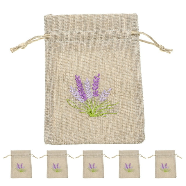 GOOHOCHY 6 bolsitas de lavanda vacías con cordón, pequeñas y decorativas, hechas a mano.