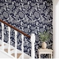 thumbnail image 3 of S4Sassy Vintage Botanical Wallpaper - Blue Wall Covering, 25" X 60" Self-Adhesive Vinyl Walls Paper, Wall Wrap, Easy Diy Walls Covering For Farmhouse Bedroom, Living Room, Cabinets, Living Spaces, 3 of 9