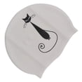thumbnail image 2 of Cubierta De Cabeza Deportiva, Gorro De Natación Antideslizante Para Gran Espacio, Silicona Elástica Impermeable Con Protección Para Los Oídos Para Deportes Acuáticos ANGGREK Gato de impresión, 2 of 8