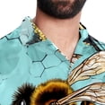 thumbnail image 5 of Starry Bees in the Sky Men's Short Sleeve Beach Shirts, Casual Button Down Poplin Printed Summer Tops - Unisex, 5 of 6