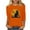 Orange, variant on Raeneomay 3/4 Length Sleeve Womens Tops Women's Independence Day Round Neck T-Shirt Loose Top