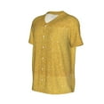 thumbnail image 2 of Balery Gold Shiny Baseball Jersey for Men Casual Button Down Shirts Short Sleeve Active Team Sports Uniform-Small, 2 of 9