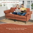 thumbnail image 5 of Costway Modern Loveseat Fabric 2-Seat Sofa Couch for Small Space w/ Metal Legs Rust Red, 5 of 10