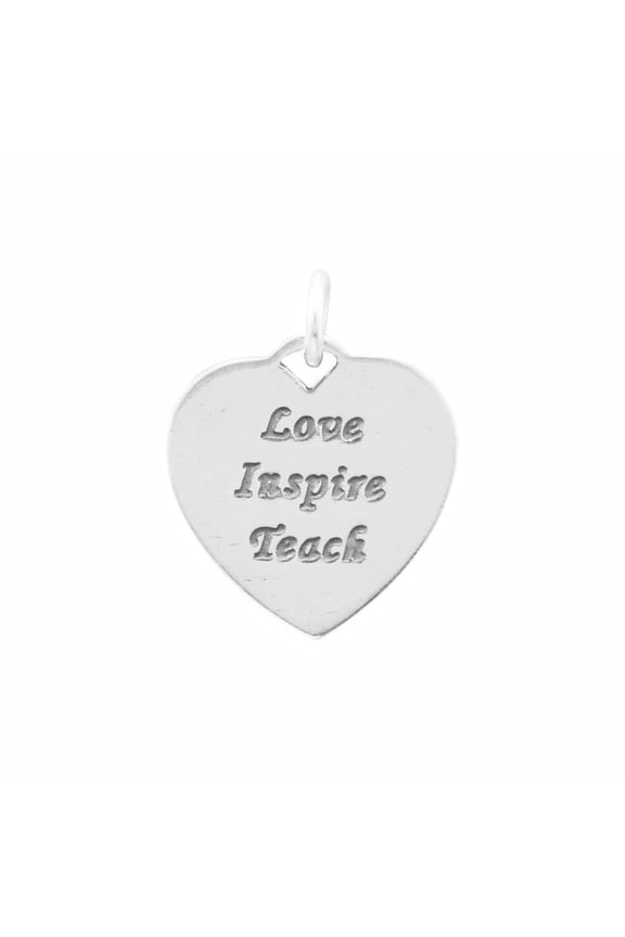 .925 Sterling Silver Love, Inspire, Teach Charm