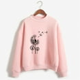 thumbnail image 2 of toraway Chandail à Capuche pour Femmes Fermeture Éclair Automne Hiver Col Rond Couleur Unie Imprimé Manches Longues Chandail TG, 2 of 4