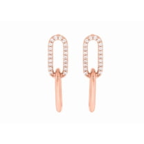 KEEVA JEWELS 18K Rose Gold 0.16 Carat F-G/VS Round Lab Grown Diamond Paperclip Drop Dangle Earring