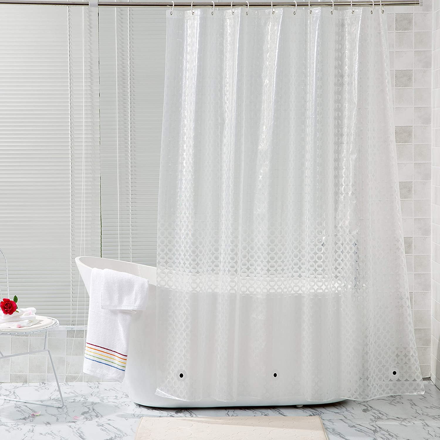 EVA Clear Shower Curtain Liner, Water Repellent Shower Curtain for