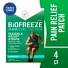 Biofreeze Pain Relief Flexible Pre-cut Strips, for Back Knee Muscle Joint and Arthritis Pain, 4ct Menthol