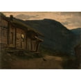 thumbnail image 2 of Amaldus Nielsen 18x14 Black Ornate Wood Framed Double Matted Museum Art Print Titled - Summer Night, Setesdal (1864), 2 of 5
