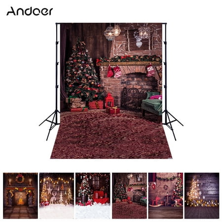 Andoer 1.5*2 meters / 5*7 feet Christmas Holiday Theme Background Photo Studio Props Foldable Polyester Fibre Photography Backdrop for Newborn Portrait Christams Party Photography 6 Models for