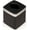 Black Leather, variant on Plastic Cube Tissue Box Cover, Semi-Gloss Finish, White