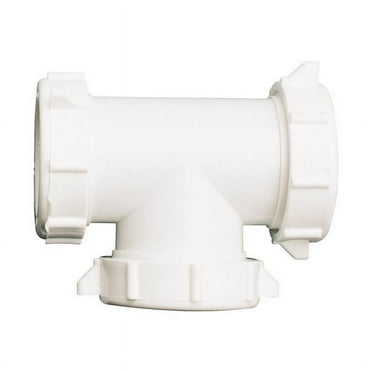 Plumb Pak PP55-6W Coupling Tee, 1-1/2 in, Slip-Joint, Plastic, White