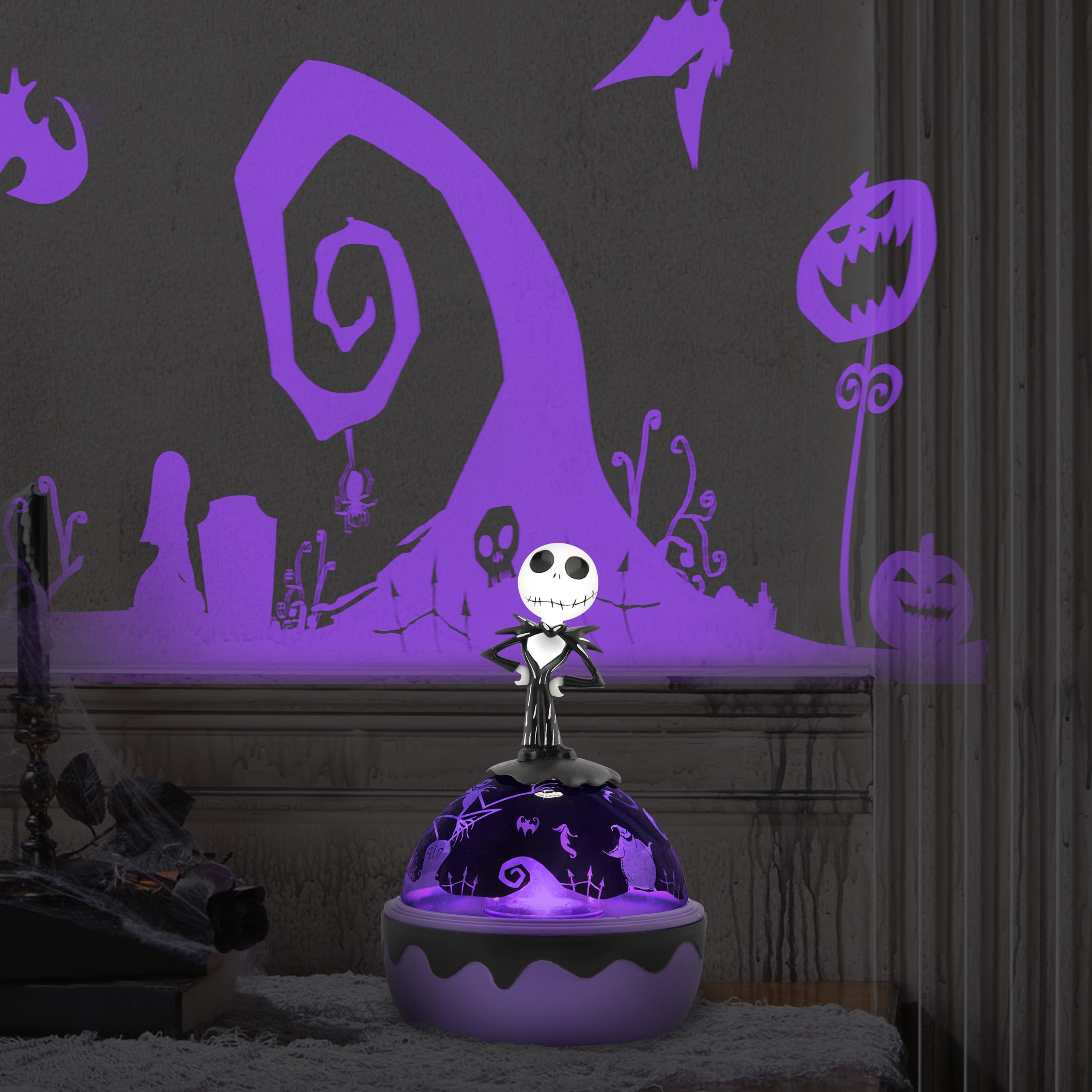 Halloween Lightshow Projector Lights Tabletop Shadow Lights Holiday Lighting Jack Skellington Figural Topper Disney