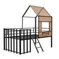 thumbnail image 6 of imerelez Metal Twin size Loft Bed with Roof, Window, Guardrail, Ladder Black, 6 of 9