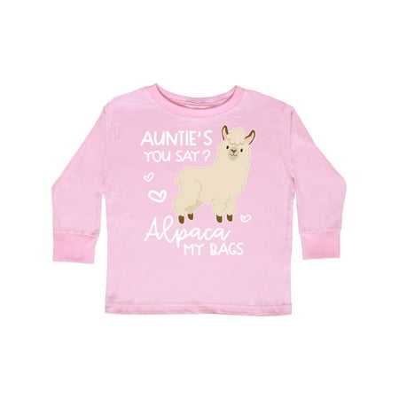 

Inktastic Auntie s You Say Alpaca My Bags Gift Toddler Boy or Toddler Girl Long Sleeve T-Shirt