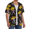 thumbnail image 2 of PAYOHTO Skeleton Dancing Hiphop Sombrero Mens Hawaiian Casual Short-sleeved Shirt Tropical Summer Beach Button Down Shirts, 2 of 7