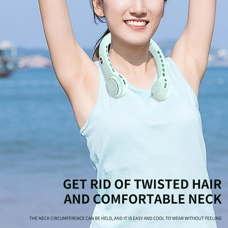 

GiliGiliso Clearance Usb New Neck Hanging Fan Ultra-silent Neck Hanging Outdoor Fan Portable Rechargeable Leafless Neck Hanging Fan