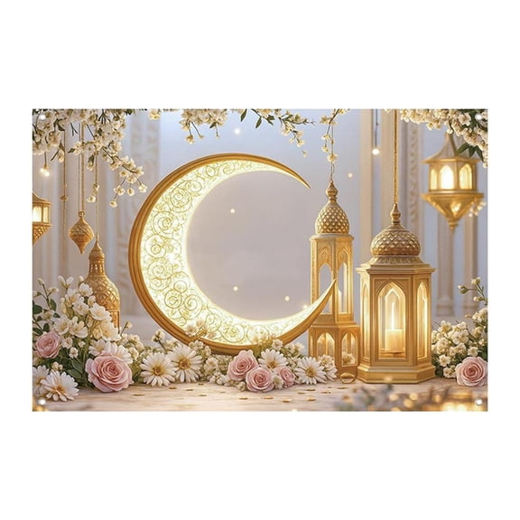 Large Ramadan Wall Decor 40x60 Inch, Eid Mubarak Backdrop for Home Party, Ramadan Banner Islamic Festival Decoration