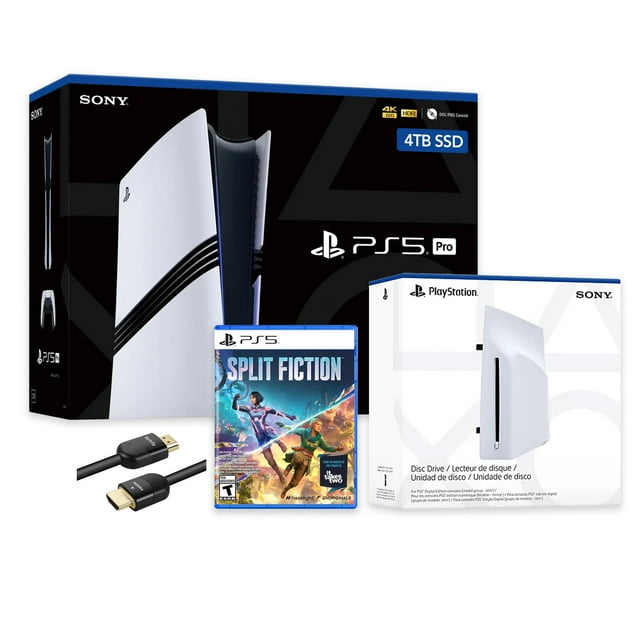 PlayStation 5 Pro Console SSD 4 To avec Lecteur de Disque, Manette Sans Fil et Split Fiction - CFI-7019 PS5 Pro