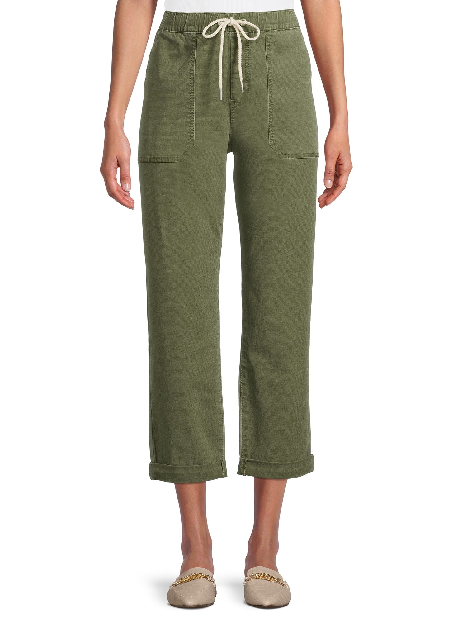 Relaxed Fit Cropped Utility Pants 