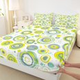 thumbnail image 3 of Manfei Geometric Circular Full Size Sheets,Abstract Geometric Circle Bed Sheets,Yellow Blue White Sheet Sets For Children,Breathable Home Decor,4 Pieces, 3 of 7