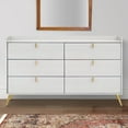 thumbnail image 6 of Cos 58 Inch Modern Wood Dresser with 6 Drawers Metal Handles White Gold, 6 of 6
