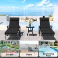thumbnail image 5 of Kullavik Patio Lounge Chair Sets,All-Aluminum Outdoor Armchair Foldable Adjustable Backrest Chaise Lounge With Folding Table,Black, 5 of 7