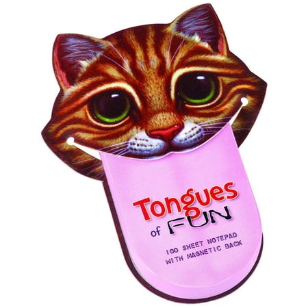 Fun Center Cat - Tongues Of Fun Cat Face Notepad - 100 Sheets, Magnetic Back, 3
