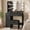 Black-34.6"W, variant on VEANERWOOD Makeup Vanity Desk with Lighted Mirror & Power Strip, Girls Dressing Table with Storage Shelves, White