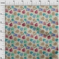 thumbnail image 3 of oneOone Cotton Silk Light Brown Fabric Travel Diy Clothing Quilting Fabric Print Fabric By Yard 42 Inch Wide, 3 of 4