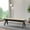 Black+Rattan, variant on Solid Wood Mid-century Modern Bench - Grey Fabric Elegance Stylish Seating
