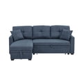 thumbnail image 6 of DEALTOPS L-Shaped Sectional Sofa Bed with Reversible Storage Chaise, Pull-Out Sleeper Couch for Living Room, Dark Blue, 6 of 8
