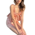 thumbnail image 4 of Lucakuins - Conjunto de falda corta para mujer, camisola con lazo y minifalda ajustada, traje de verano para fiesta y club Lucakuins  moda, 4 of 7