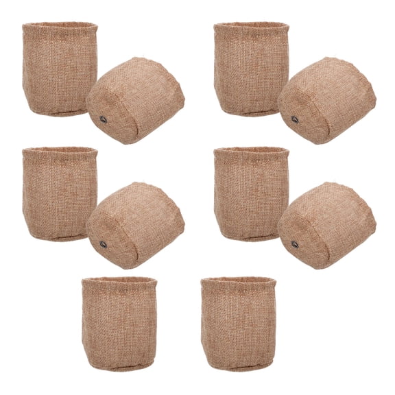 BESTYASH 10-Pack Reusable Brown Jute Plant Grow Bags for Outdoor Tomato, Potato, and Vegetable Gardening