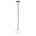 thumbnail image 1 of Maxim 21619CLBKAL Lampe Suspendue Mini 7 Po. Récipient 1 Lumière Noir & Aluminium Brossé, 1 of 1