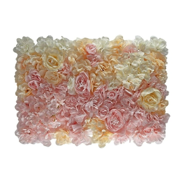 Fondo de pared con rosas de imitación de 23,6 x 15,7 pulgadas para escaparate floral. Rosa naranja