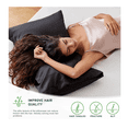 thumbnail image 4 of 2pz Fundas De Almohada Estándar De Satén Y Sedosas, Cómodas Color: Negro, 4 of 4