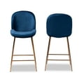 thumbnail image 3 of Baxton Studio Lander Modern Luxe and Glam Navy Blue Velvet Fabric Upholstered and Rose Gold Finished Metal 2-Piece, 3 of 7