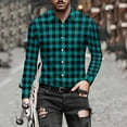 thumbnail image 7 of FDGIU Men's Fall Flannel Shirt - Button Down Plaid, Slim Fit Cozy Long Sleeve Fall Winter Layering Piece with Pocket, 7 of 7