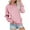 Pink, variant on Qetyuw Solid Plain Sweatshirt for Women Casual Long Sleeve Crewneck Fall Pullover Basic Oversized Aesthetic Sweatshirts Petite Ladies Boyfriend Clothes