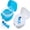 Blue & White, variant on KALAKALA Black Denture Soaking Container Partial Denture Case, Orthodontic Retainer Cleaning Case Denture Cleaner Container Dentures Teeth Cup with Strainer and Lid Waterproof