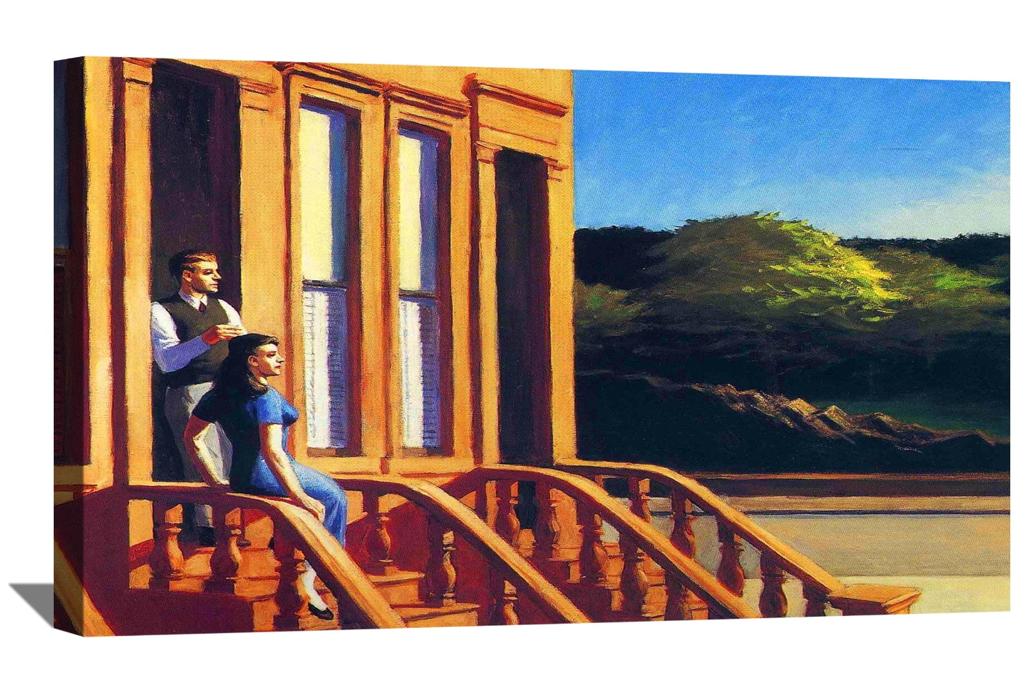 Edward Hopper Painting Art Print Sunlight On Brownstones Canvas Art