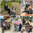 thumbnail image 4 of Vomeast Wagon Stroller for 2 Kids, 3-in-1 Outdoor Baby Stroller Wagon with Canopy, 5-Point Harness, Adjustable Handlebars, Removable Seat for Toddlers, Grey, 4 of 12